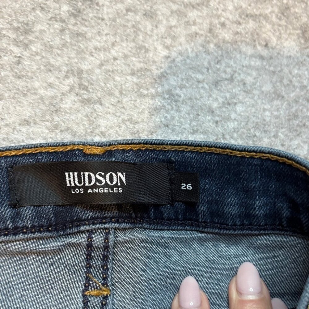 💥 Hudson Nico Skinny Jeans • Size 26 • Medium-Dark Wash w/Frayed Hem 💥 - Picture 11 of 13